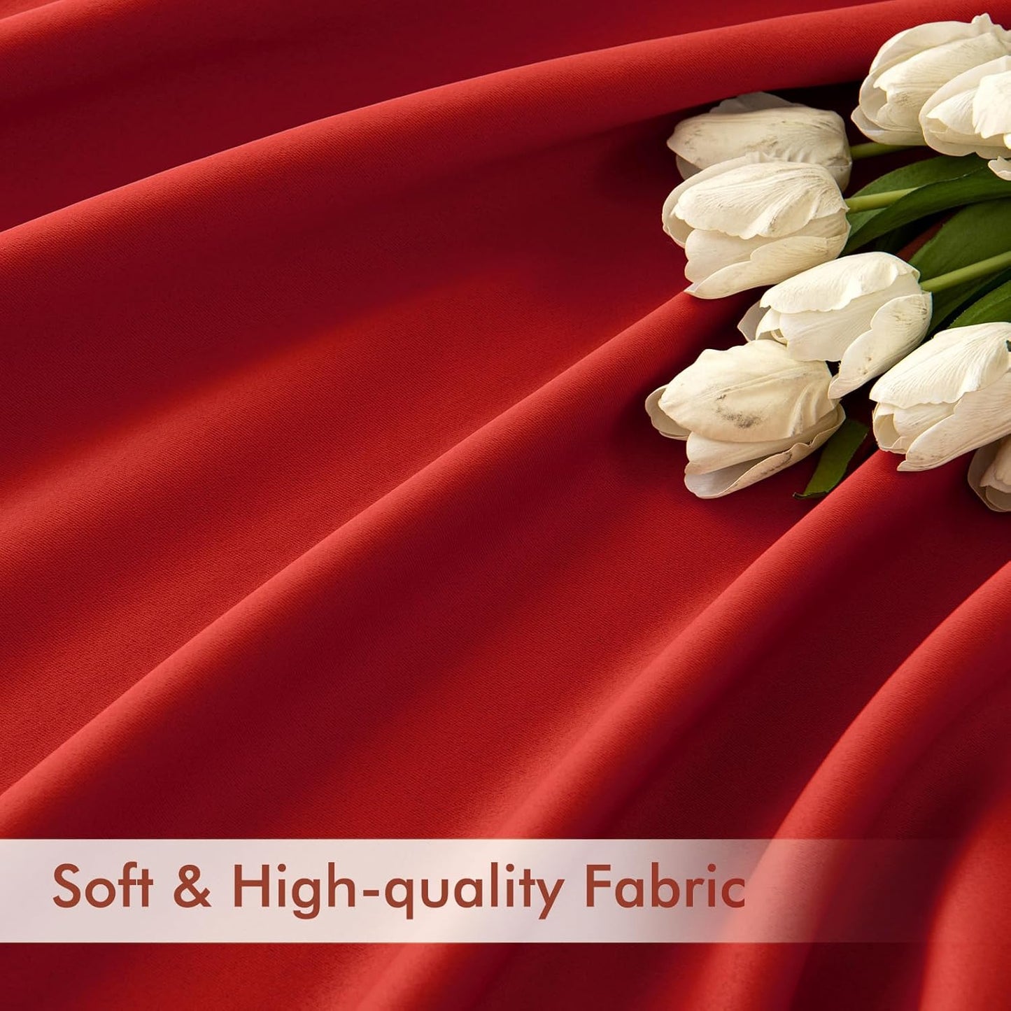 MIULEE Red Back Tab Blackout Curtains 108 Inch Long 2 Panels Set for Living Room Bedroom, Rod Pocket/Pinch Pleat Extra Long Thermal Insulated Room Darkening Pleated Light Blocking Drapes