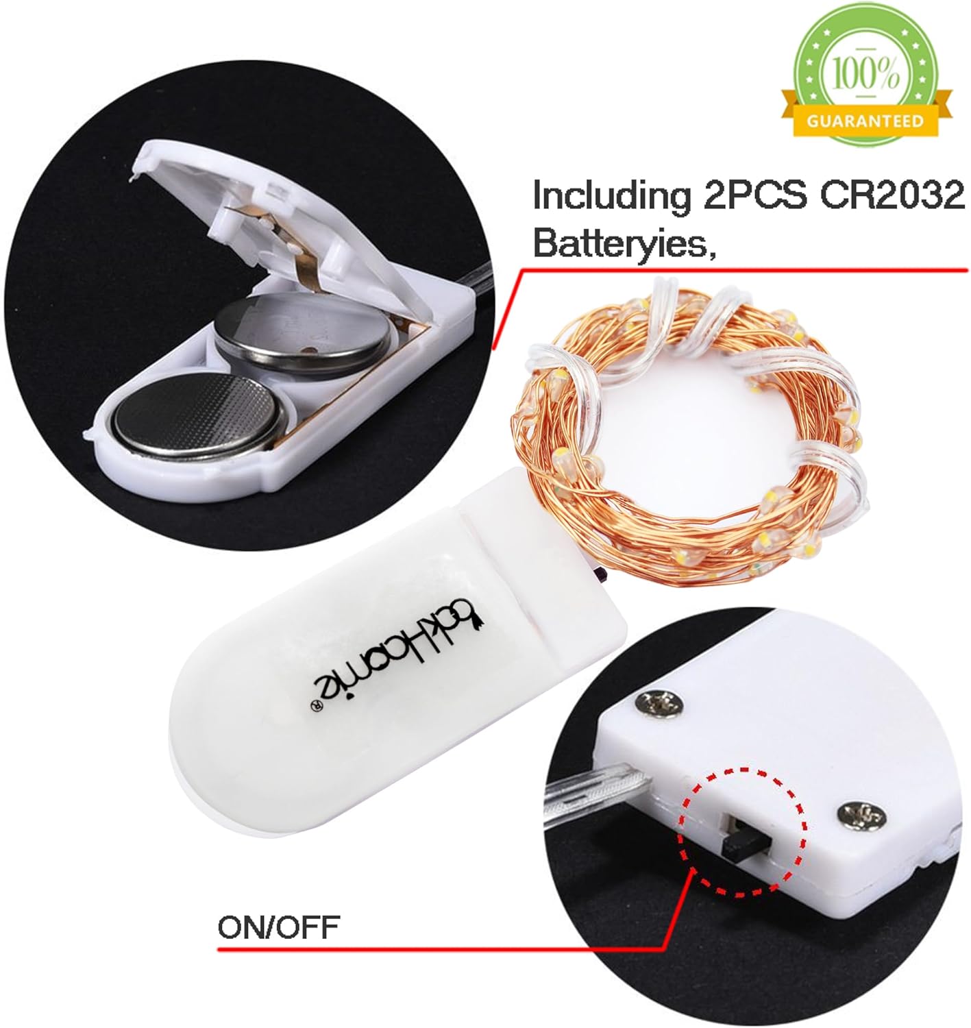 OakHaomie [6-Pack] 7Feet Starry String Lights,Fairy String Lights 20 Micro Starry LEDs On Copper Wire, 2pcs CR2032 Batteries Included,DIY Wedding Centerpiece,Party,Christmas Table Decor (Amber)