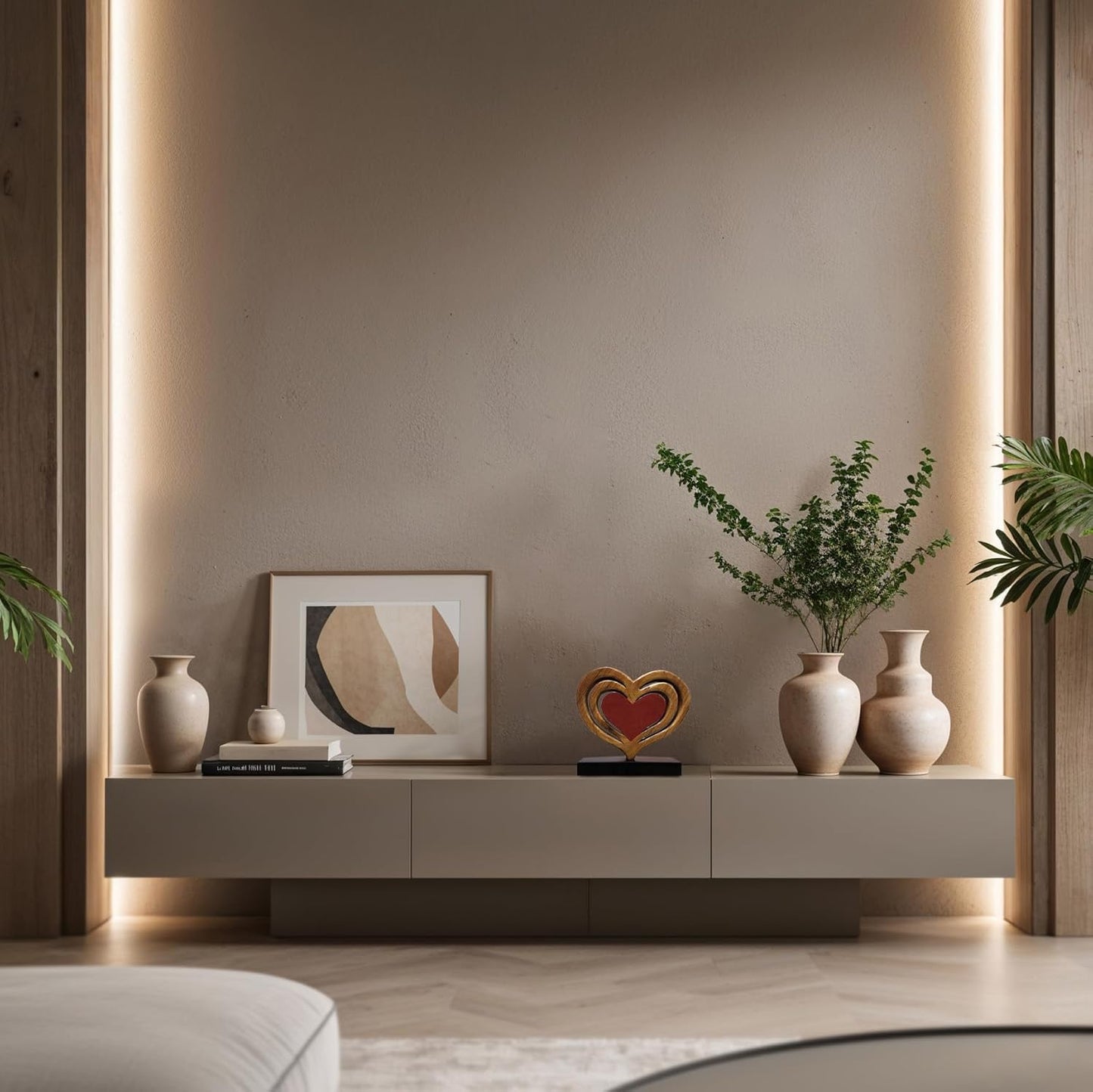 Decozen Gifts for Mom - Wooden Heart Sculpture - Mother's Day Birthday Gifts, Home, Office, Living Room, Shelf, Fireplace, Farmhouse, Tabletop, Boho and Mantle Decor - Mothers Day Decorations