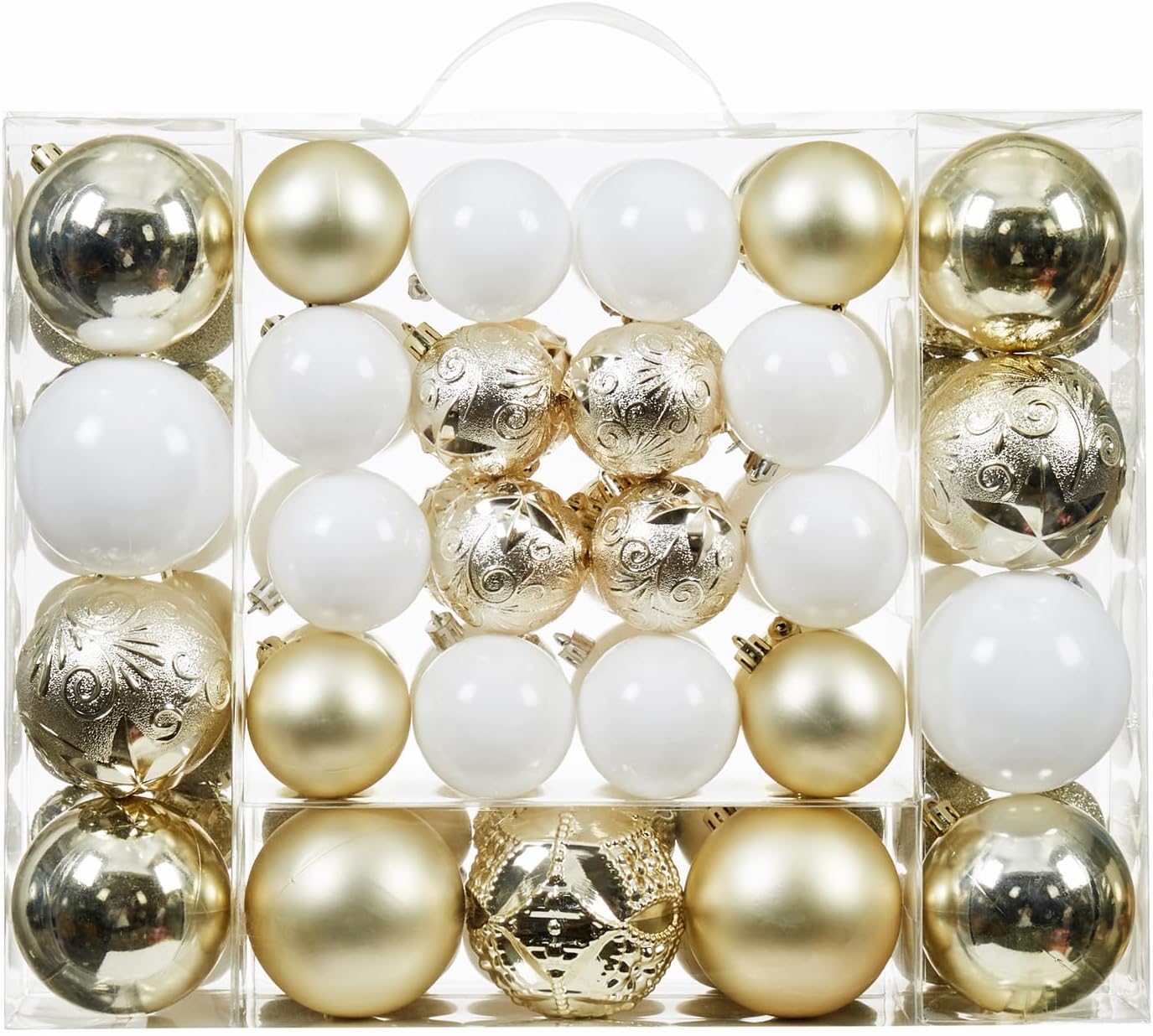 87-Pack Shatterproof Christmas Ball Ornaments Set, Christmas Tree Decorations with Hand-held Gift Package for Xmas Tree Holiday Wedding Party, Champagne