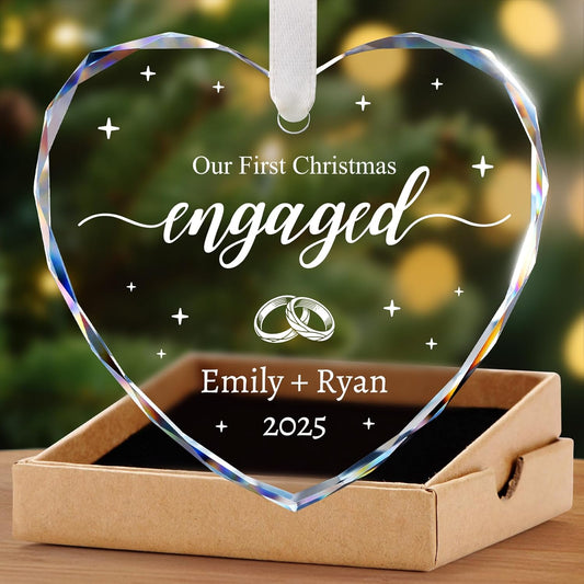 Engagement Gifts for Couples - Personalized Engagement Ornament for Party Decorations - Bride to Be Gifts, First Christmas Just Engaged Ornament 2025
