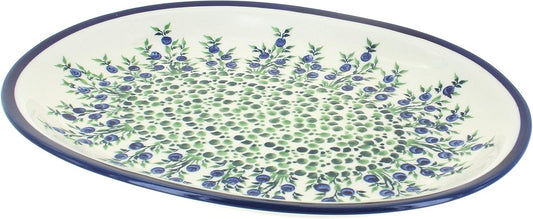 Blue Rose Polish Pottery Porcelain Vine Large Serving Platter