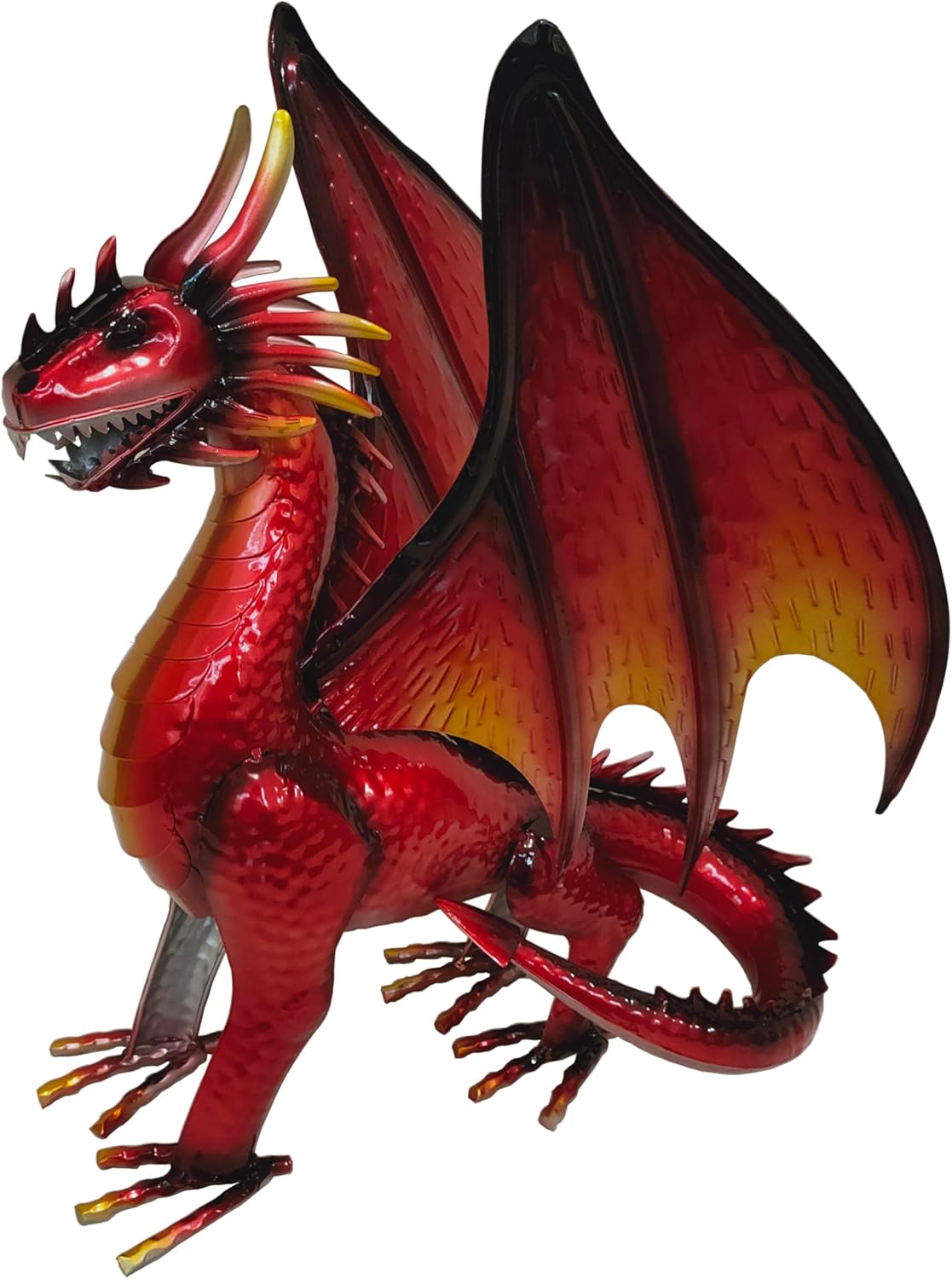 Decorative Red Dragon Figurine, Crackle The Dragon Statue, Patio Garden Porch Courtyard Decor