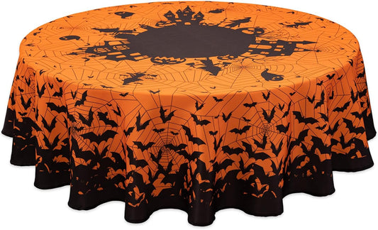 YiHomer Halloween Silhouettes Tabletop for Halloween Decorations, Dinner Parties and Scary Movie Nights, Horror Night, Tablecloth, 70" Round