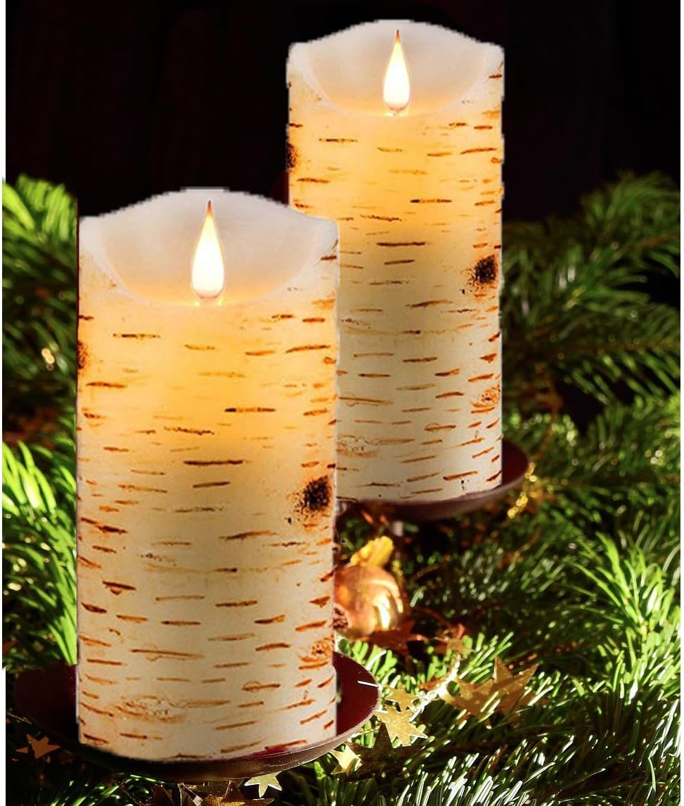 Flameless Battery Operated LED Candles 3D Wick with10key Button Remote Control 24-Hour Timer Set of 2 Electric Flickering Pillar Real Wax，Wedding, Party, Christmas and Home Decoration