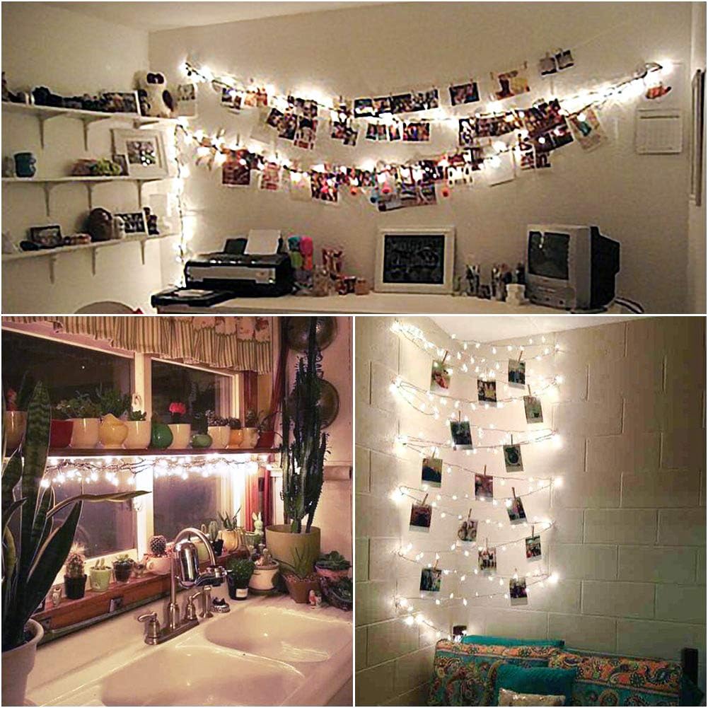 33FT 100 LEDs String Lights Waterproof Fairy Lights 8 Modes with Memory 30V UL Certified Power Supply for Home, Garden, Wedding, Party, Christmas Decoration Indoor Outdoor (Cool White)