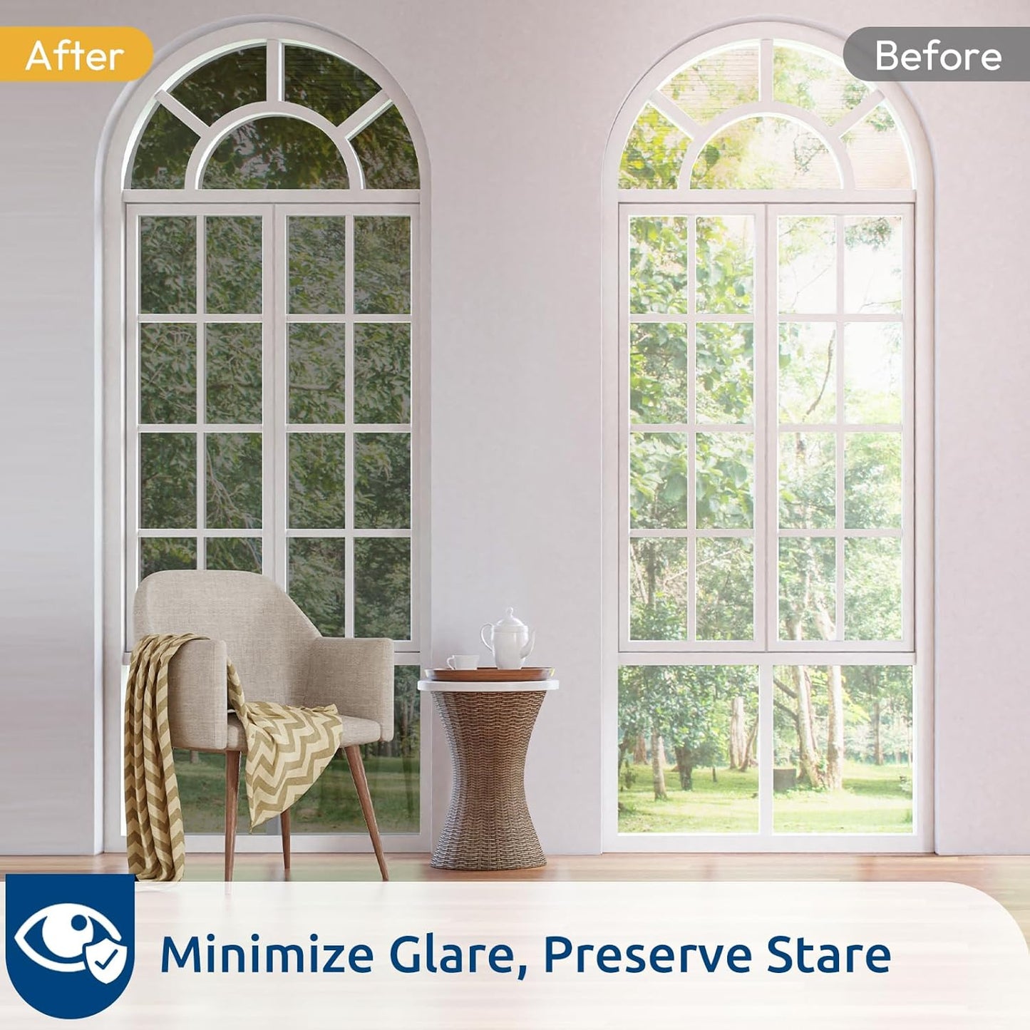 rabbitgoo Window Privacy Film One Way Window Tint for Home, Removable Reflective Heat Sun Blocking Anti UV Glass Door Covering, Mirror Tinting Film House Office, 23.6 in X 6.5 Feet, Black Silver