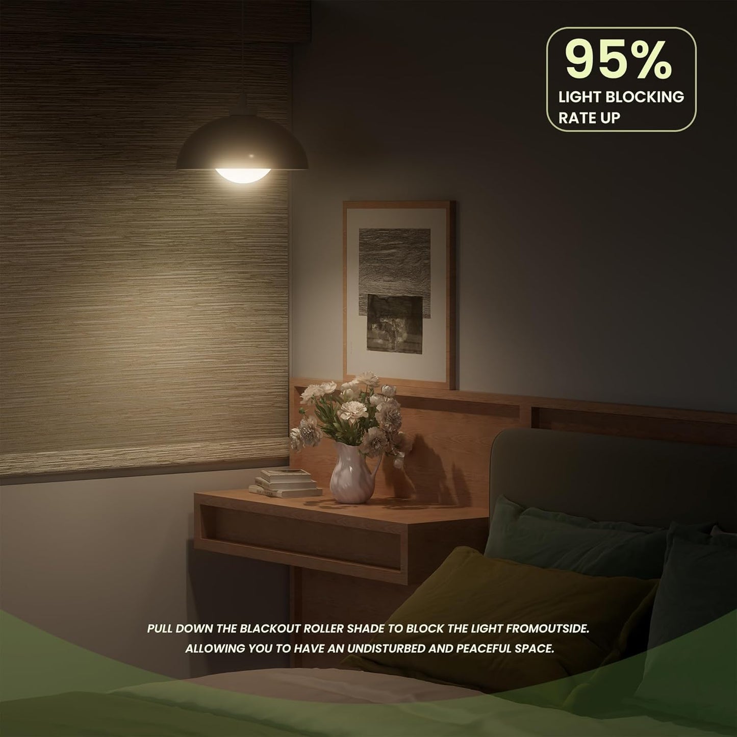 Blackout Roller Shades for Indoor Windows, Cordless Jacquard Fabric-Matched Roller Blinds, Easy to Install Privacy UV Protection Roll Up Blinds for Home Office, Beige, Custom Size