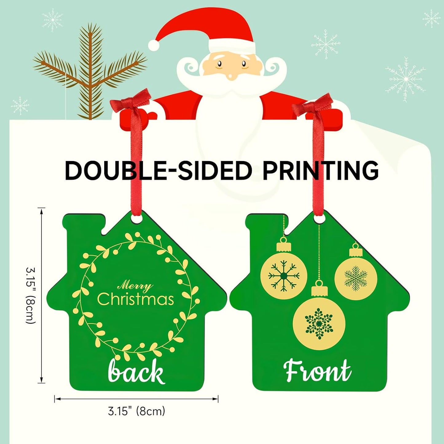 Personalized Christmas Ornaments 2025 Wood Custom Picture Text Hanging Ornament Customized Christmas Tree Decorations Keepsake Gift for Family Couples Xmas Tree Home Decor