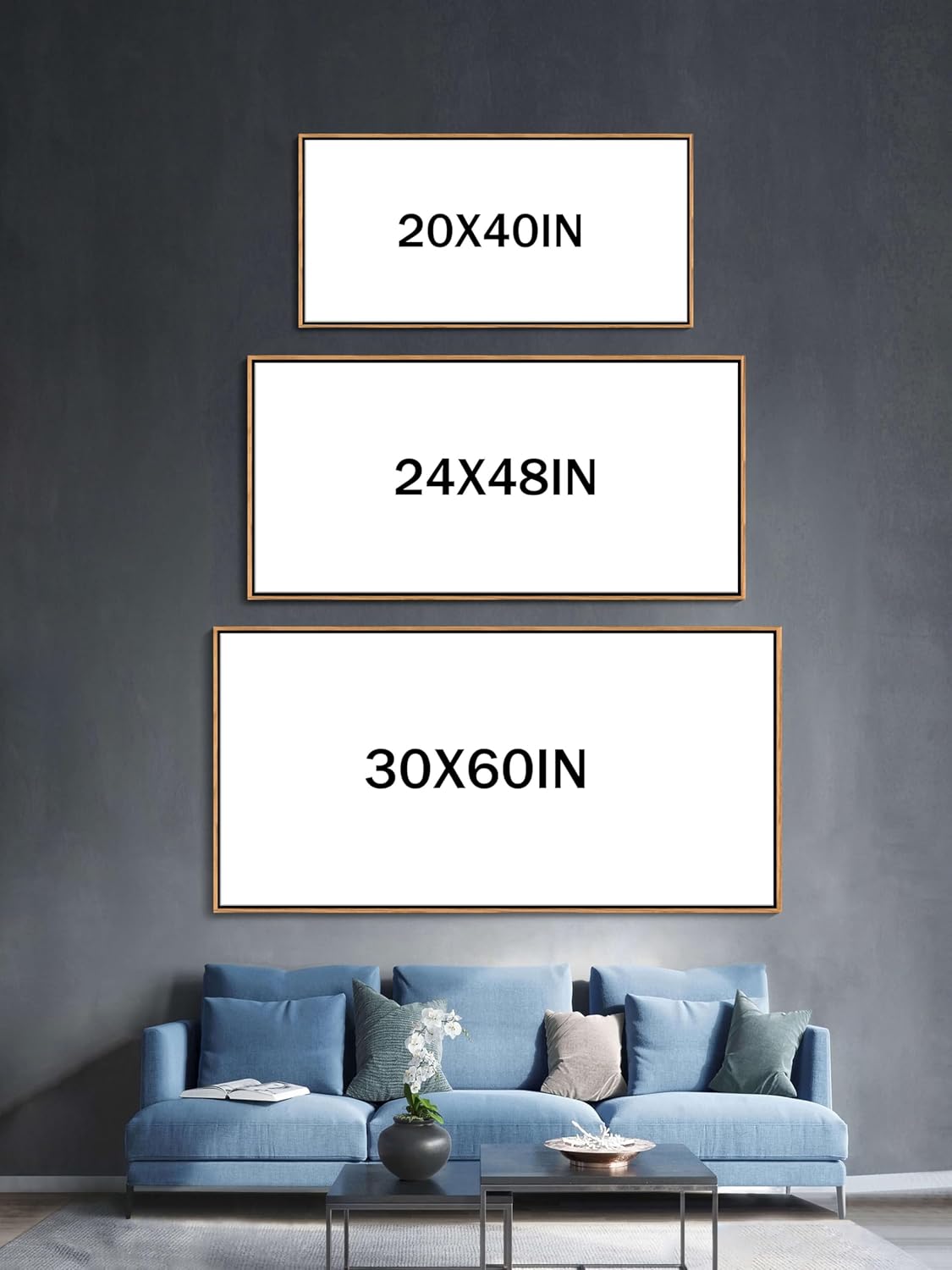 DINGDONG ART Modern Large Forest Canvas Wall Art for Bedroom | Landscape Wall Art for Living Room & Bathroom | Home Wall Decor 24x48 Inches Framed