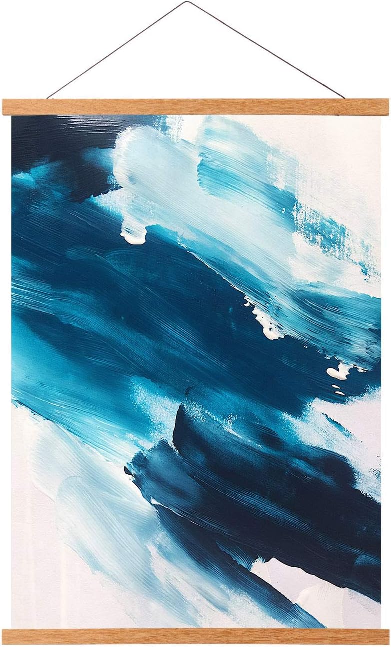 FALAMON Magnetic Poster Hanger Frame, 18x12 18x24 18x28 Teak Wood Magnet Poster Frame for Posters, Prints, Photos, Pictures, Maps, Scrolls, and Canvas Artwork