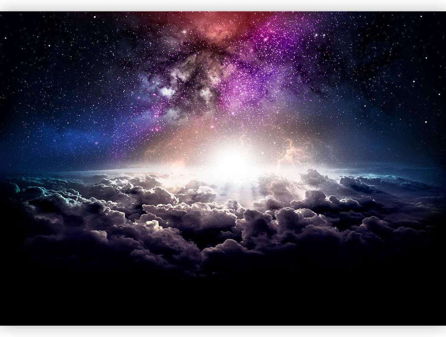 artgeist Wall Mural Galaxy 135x101 in - Peel and Stick Self-Adhesive Wallpaper Removable Large Sticker Foil Wall Decor Print Design Mural Cosmos Sky Star Cloud Purple i-A-10009-a-a