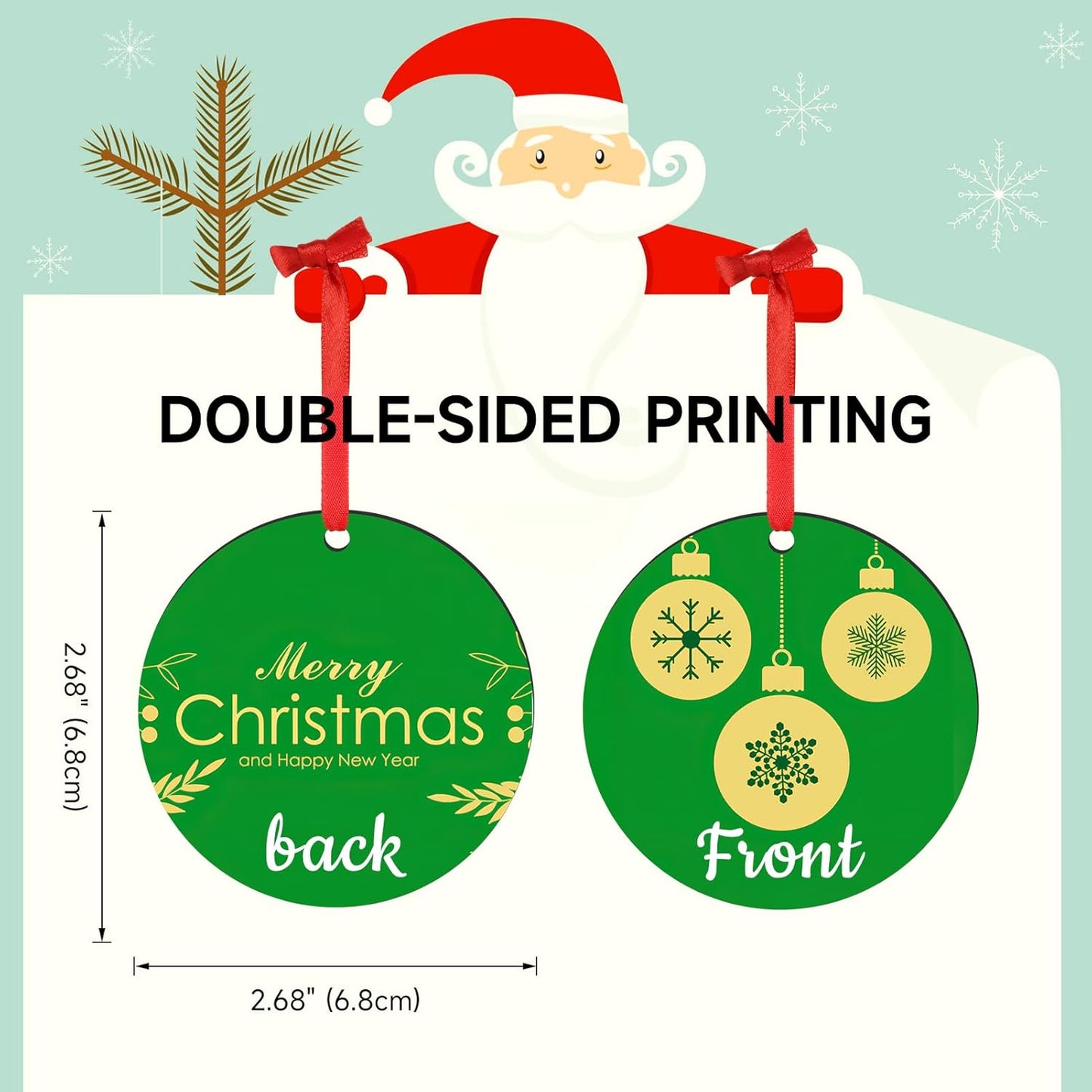 Personalized Christmas Ornaments 2025 Wood Custom Picture Text Hanging Ornament Customized Christmas Tree Decorations Keepsake Gift for Family Couples Xmas Tree Home Decor