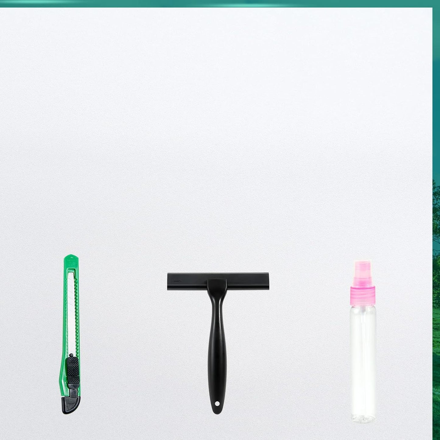 Frosted Glass Window Film with Tools,Reusable Window Privacy Film,Static Clings Window Film Kit for Home Bathroom and Office. (White, 29.6Inch×78.7Inch)