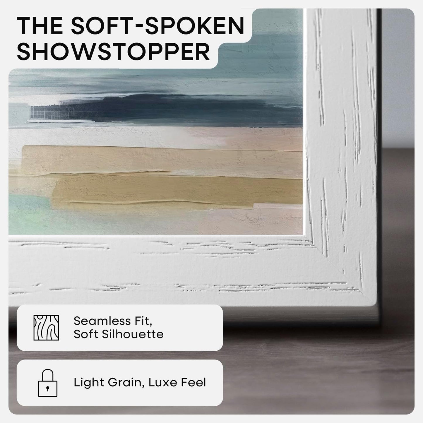 Homeforia 20x20 White Picture Frame, High End Oak 20 x 20 Square Wood Frames with Mat 16 by 16 inches Photo, 20by20 White Wooden Poster Frames Matted to 16x16 Print, Tempered Glass, Wall Kit, Set of 1