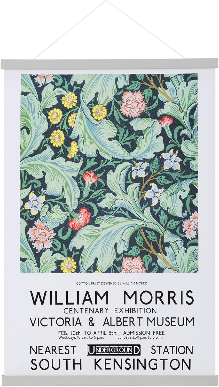 FALAMON Magnetic Poster Hanger Frame, 18x24 18x12 18x28 Solid Wood Magnetic Frame for Posters, Prints, Photos, Pictures, Maps, Scrolls, and Canvas Artwork (Grey, 18")