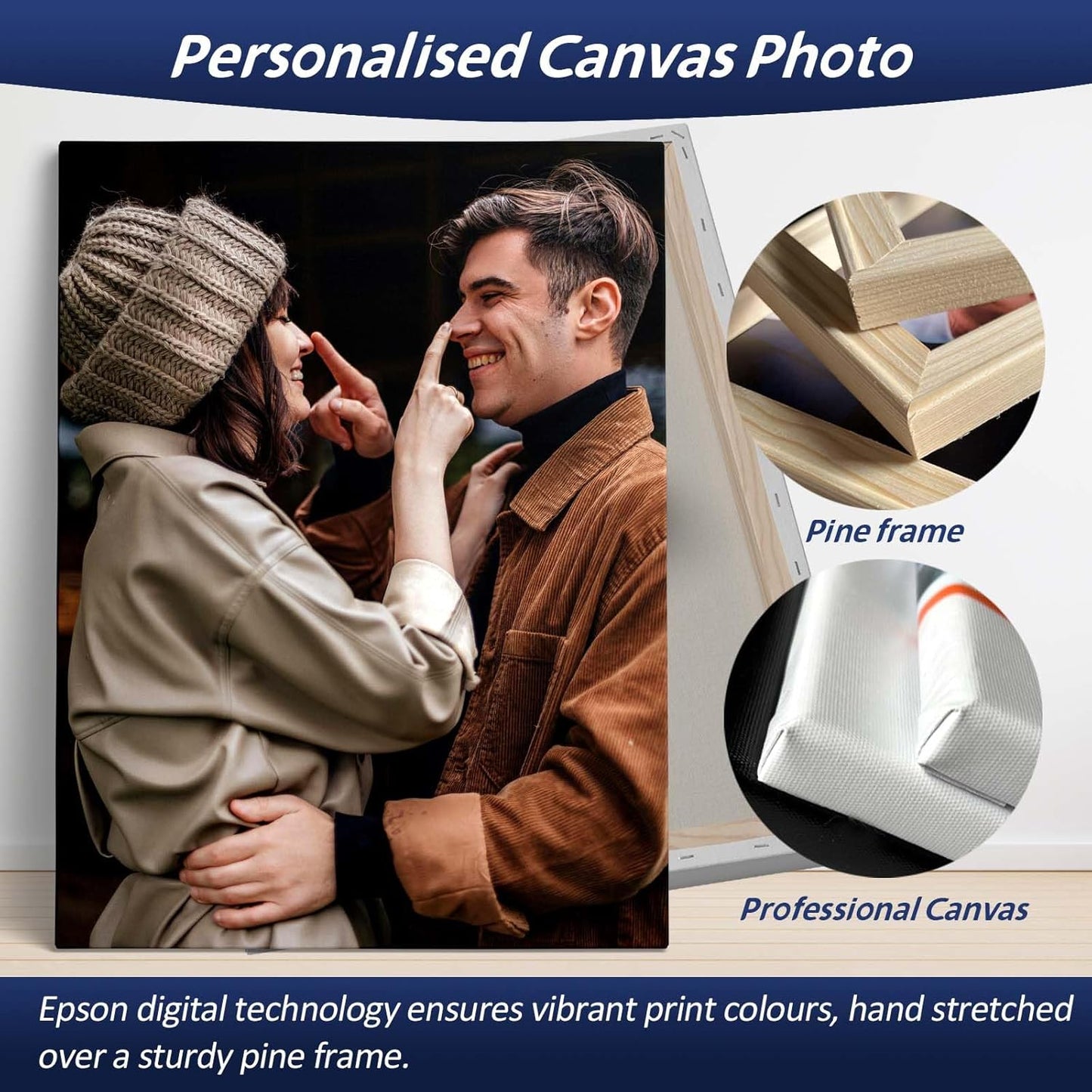 AIRUIXIO14x11 Inch Custom Canvas Prints with Frame | Personalized Photo Canvas for Christmas Gifts | Ideal Family & Pet Wall Art Decor | Custom Canvas Wall Art