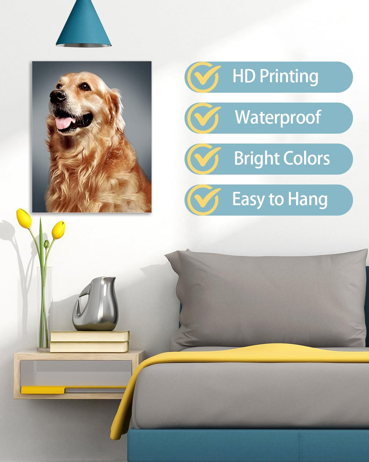 AbcCustomize Canvas Prints with Your Photos，Custom Canvas Wall Art for Bedroom, Living Room, Farmhouse Decor，Personalized Gifts Canvas Prints for Family，Friend，Lover，Pet