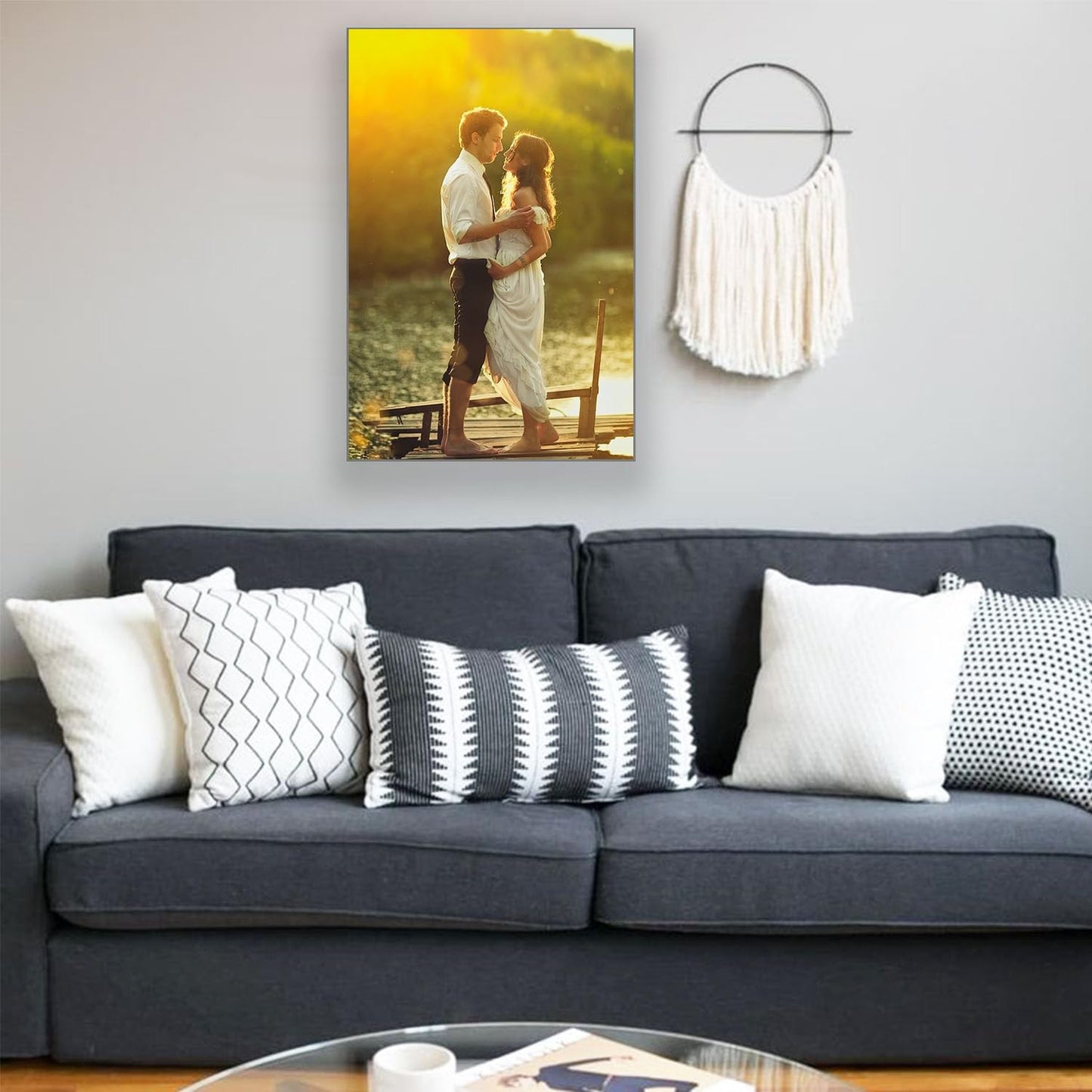 Custom Framed Canvas Prints With Your Photos-Personalized Picture To Canvas Wall Art ，Home Decoration Gifts Holiday Gifts