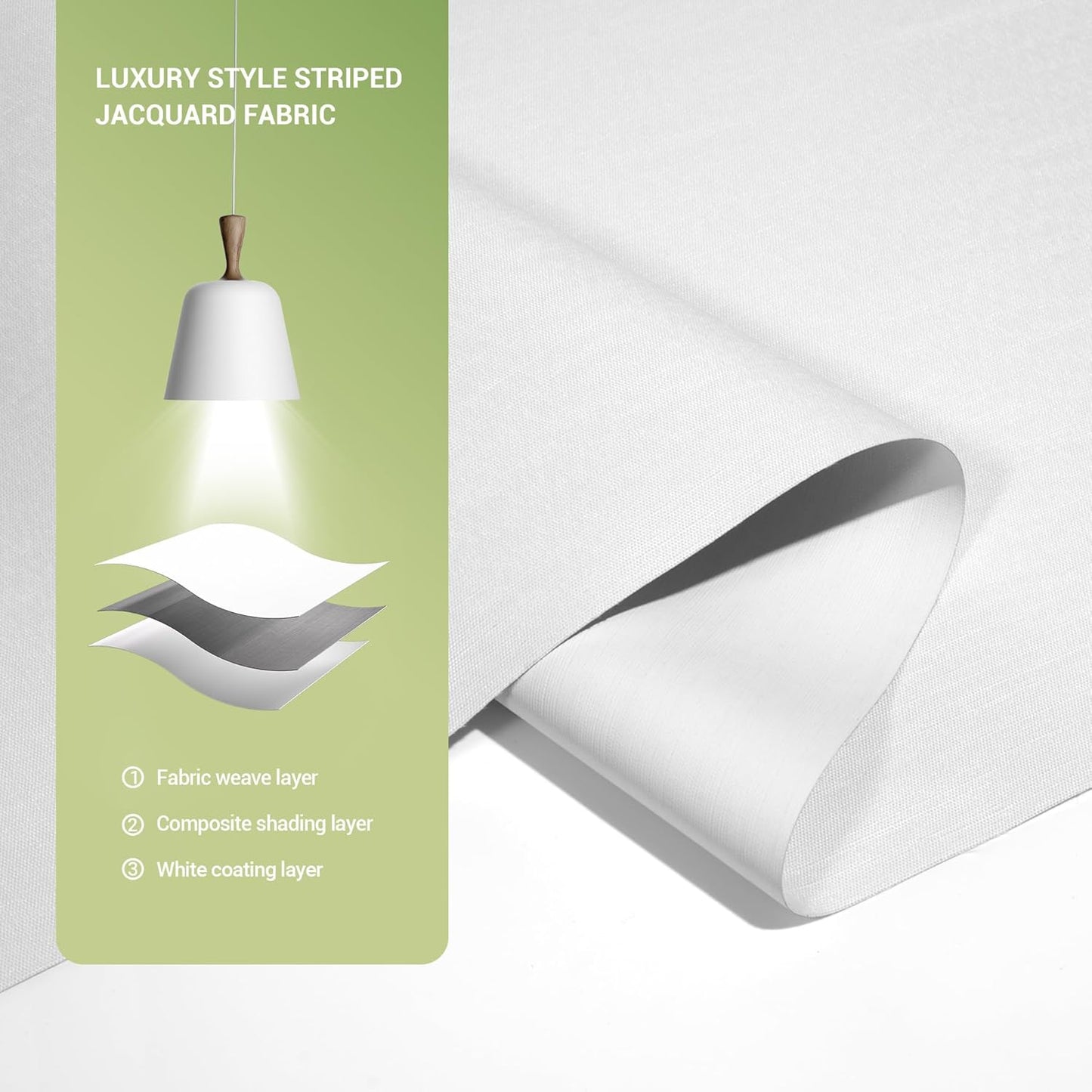 Blackout Roller Shades for Indoor Windows, Cordless Jacquard Fabric-Matched Roller Blinds, Easy to Install Privacy UV Protection Roll Up Blinds for Home Office, Pure White, 28" W x 72" H