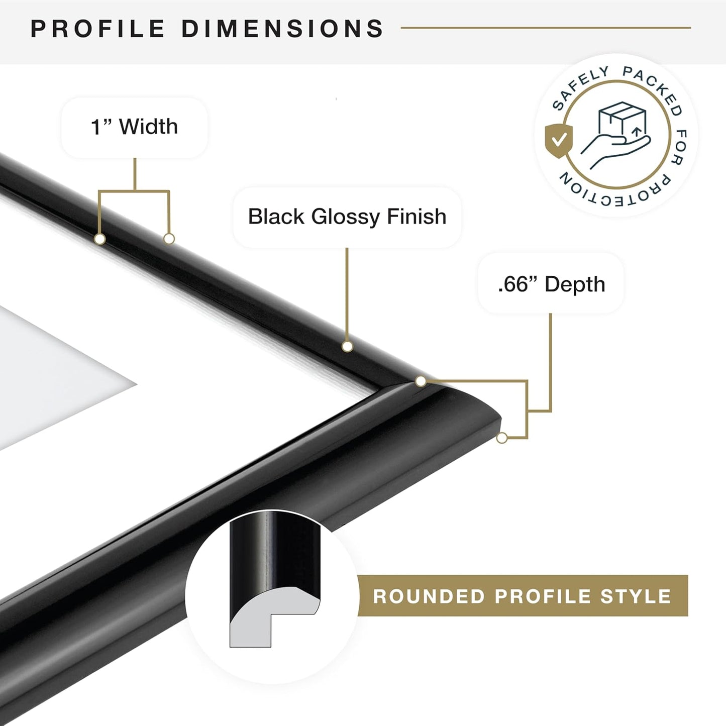 MCS Trendsetter 20x28 Matted Poster Frame with 16x24 Picture Display, Black Vertical & Horizontal Wall Hanging Large Picture Frame for Photos & Posters (1-Pack)