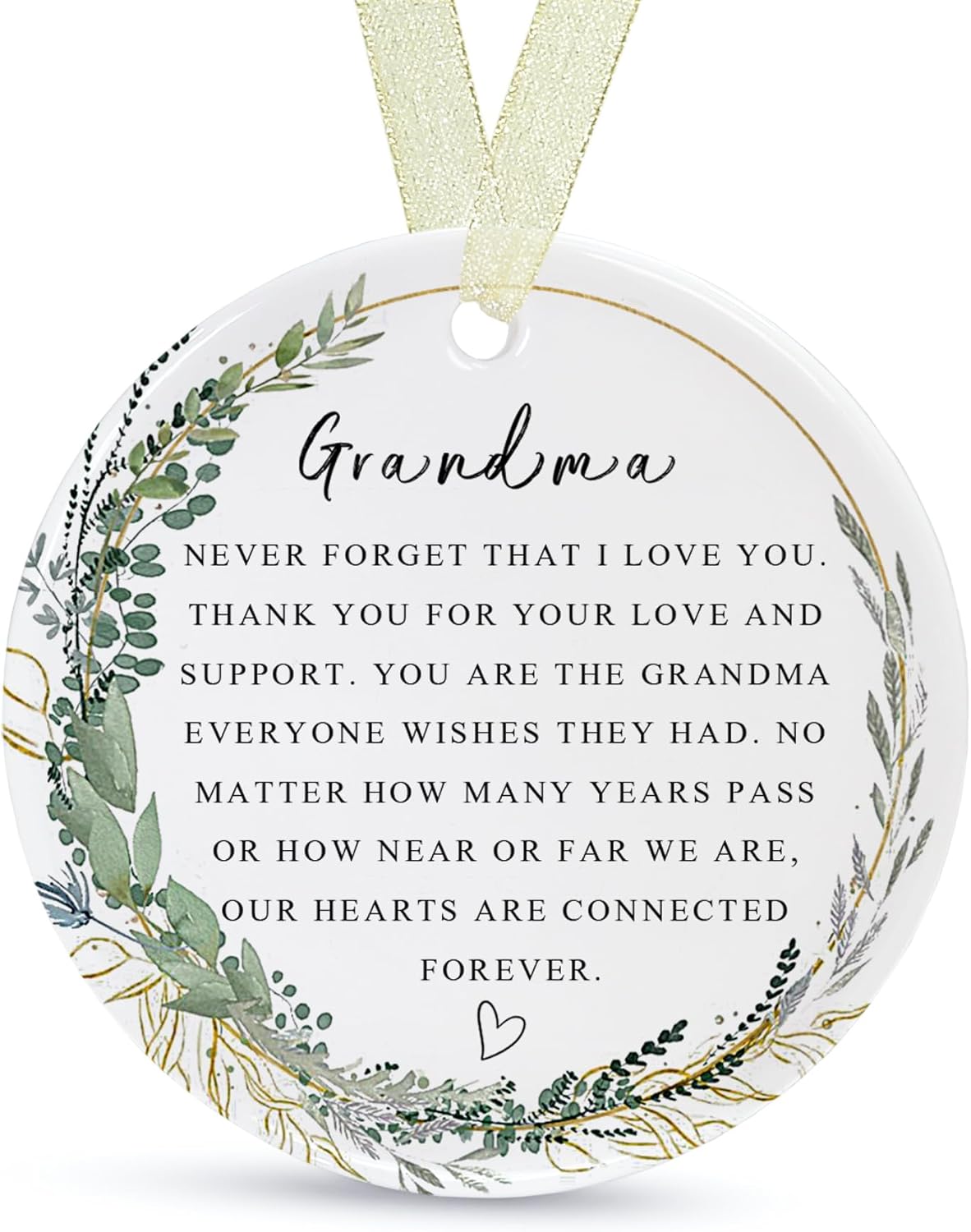 Grandma Ornaments 2025 Grandma Xmas Ornament Christmas Ornament Forever Best Ever Gift Double-Sided Printing Ceramic (2.9"