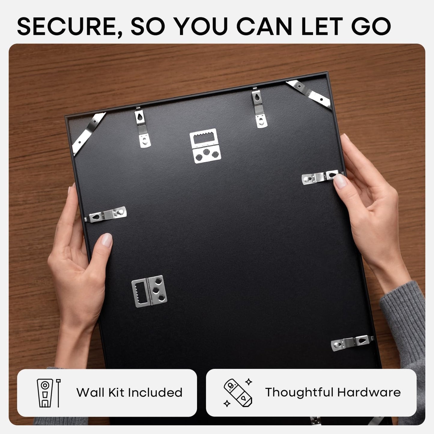 Homeforia 22x28 Poster Frame Black, High End Metal 22 x 28 Large Picture Frames with Mat 18 x 24 for Photo, 22x28 Thin Frame Matted to 18x24 inch Print, 28x22 Frame, Tempered Glass, Wall Kit, Set of 1