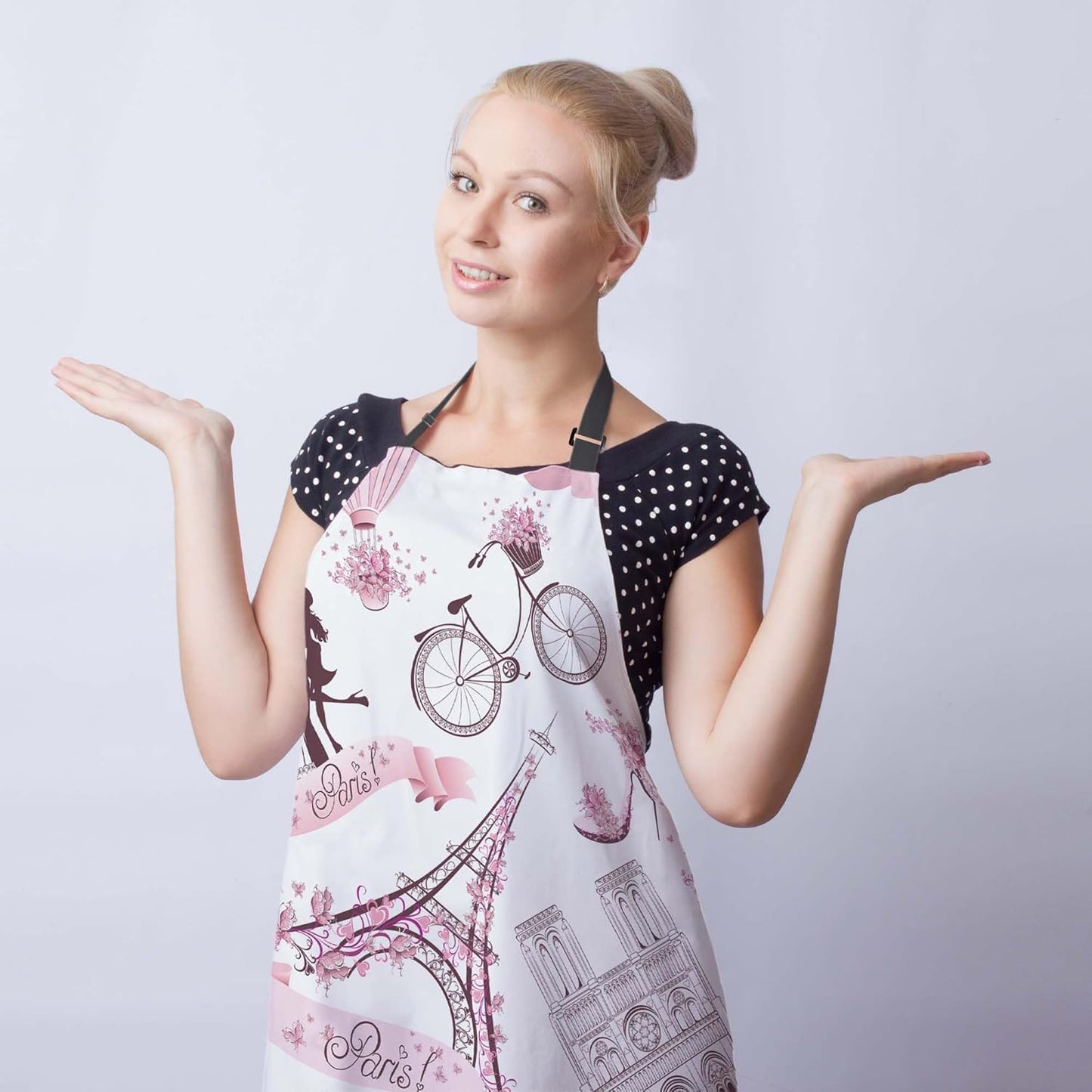 Chef Apron for Men Paris Symbols Cooking Aprons for Women for Kitchen Cooking Restaurant BBQ Painting Crafting 27” (W) x 31” (H), Waterproof Apron