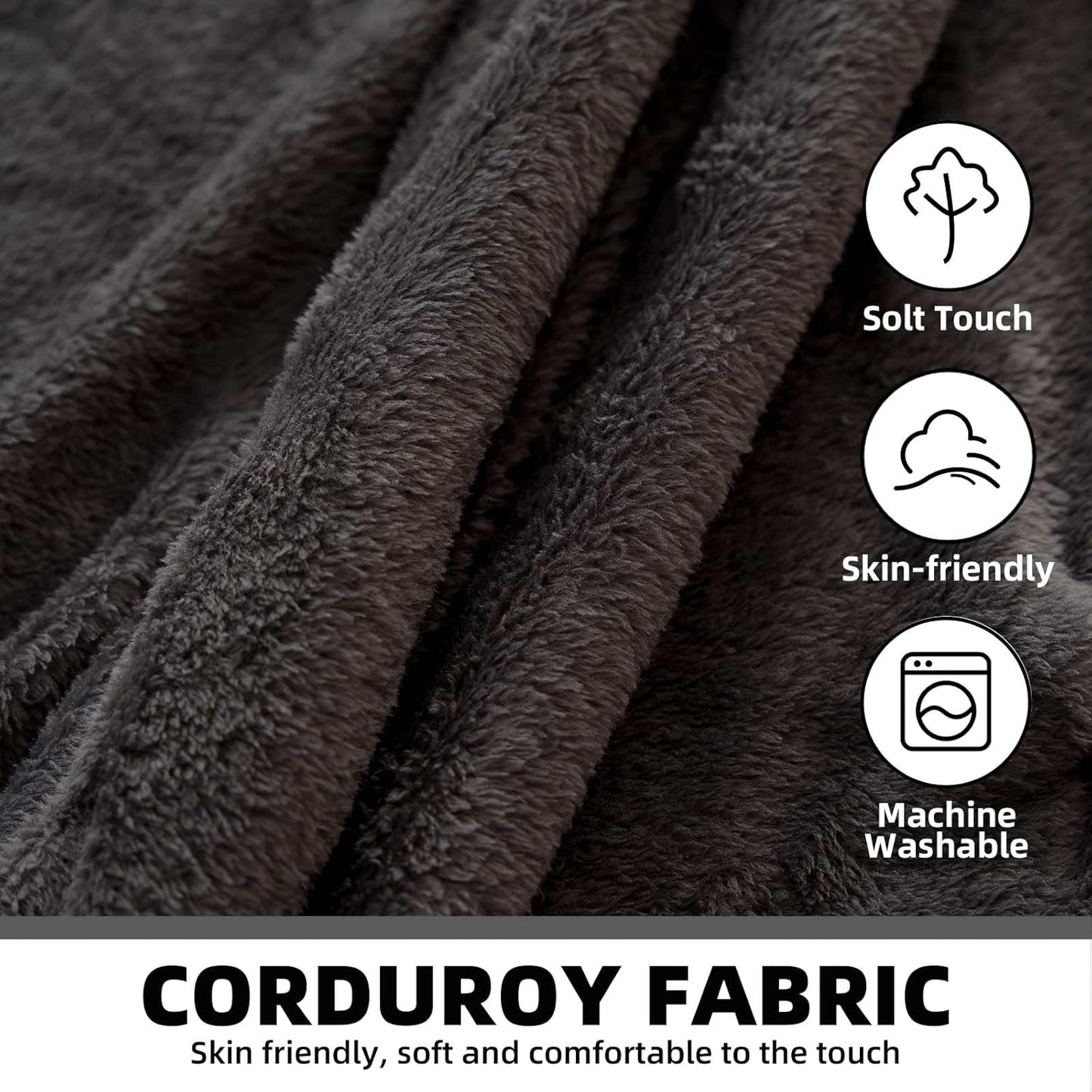 6FT,Oversized Bean Bag Chairs for Adults,Giant beanbag with Filler Included，Fluffy Memory Foam,Soft and Comfy Corduroy Fabric,Gaming Chairs Suitable for Living Room and Bedroom (Black, 6 Foot)