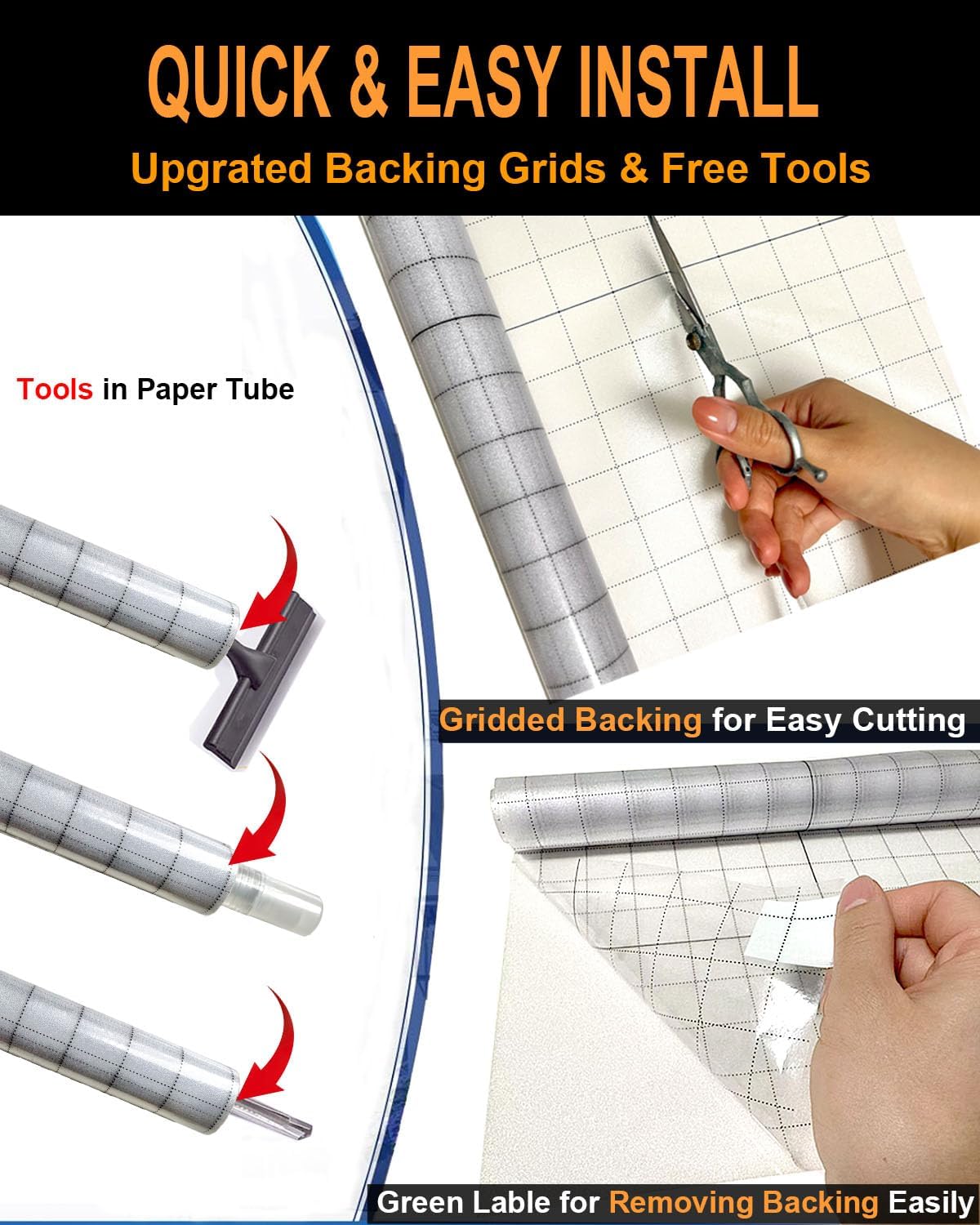 Frosted Glass Window Privacy Film Decorative with Tools, 2 Way Frosting Privacy Film for Glass Windows, Static Cling Tint for Home Anti-UV, Covering Clings 17.5" by 157.4"