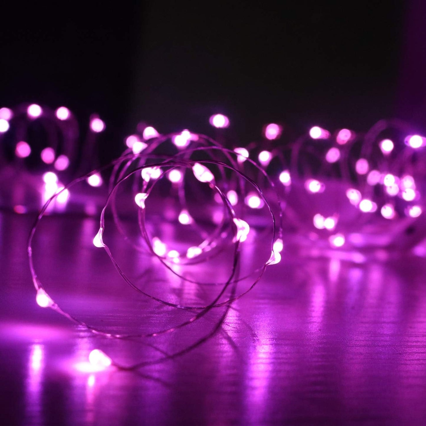 [6-Pack] 7Feet Starry String Lights,Fairy String Lights 20 Micro Starry Leds On Silvery Copper Wire 2pcs CR2032 Batteries Included,Works for Wedding Centerpiece,Party,Christmas Table Decor (Pink)