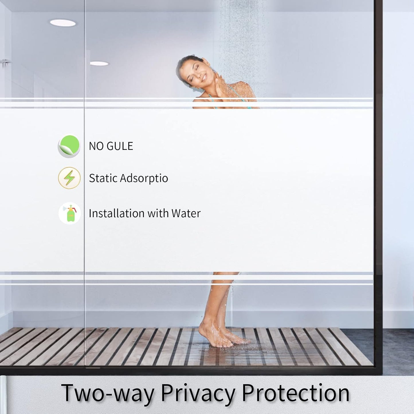 Frosted Glass Window Film with Tools,Reusable Window Privacy Film,Static Clings Window Film Kit for Home Bathroom and Office. (White, 29.6Inch×78.7Inch)