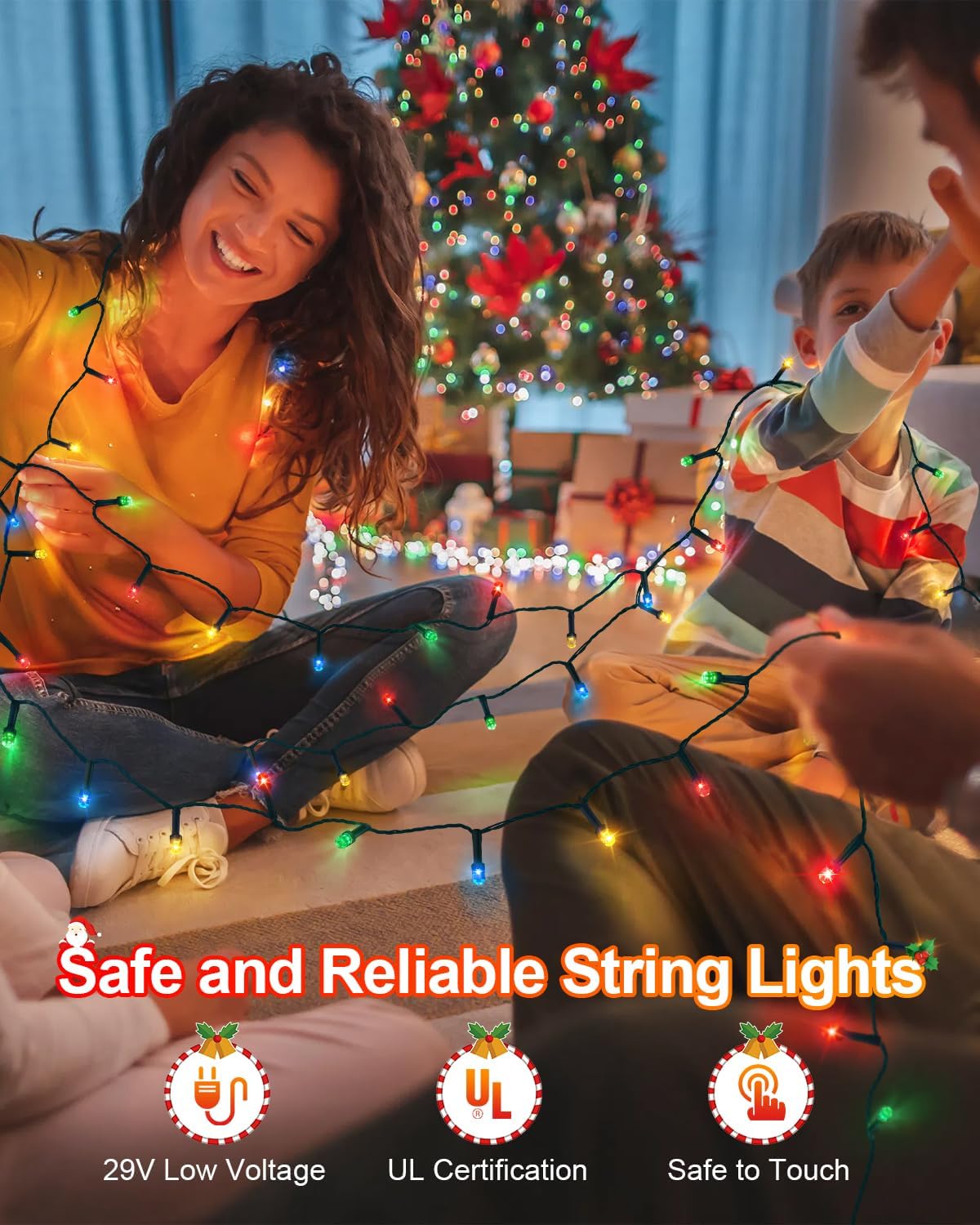 158 FT 480 LED Christmas Tree Lights, String Lights Green Wire with 8 Modes, Timer and Memory, Plug in Outdoor Waterproof Twinkle Lights for Indoor Yard Xmas Holiday, Multicolor