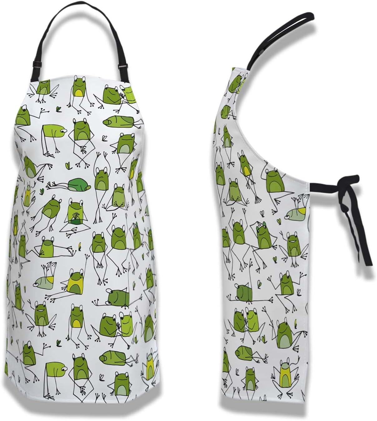 Garden Apron for Women Green Frogs Mans Aprons for Grilling for Kitchen Cooking Restaurant BBQ Painting Crafting Gardening 27” (W) x 31” (H), Waterproof Apron