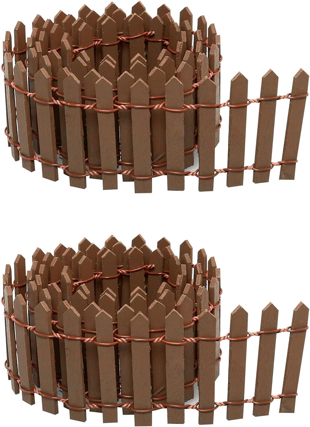 35 Inch Miniature Fairy Garden Fence DIY Wood Decorative Ornament Fence for Dollhouse Succulent Plant Pot Studio Scenes, 2 inch Height Pack of 2