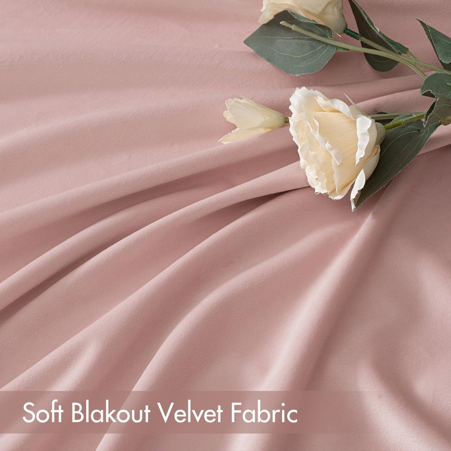 MIULEE Baby Pink Velvet Curtains Thermal Insulated Blackout Curtain Drapes for Bedroom Living Room Darkening 96 Inches Long Curtains Panels Rod Pocket Set of 2