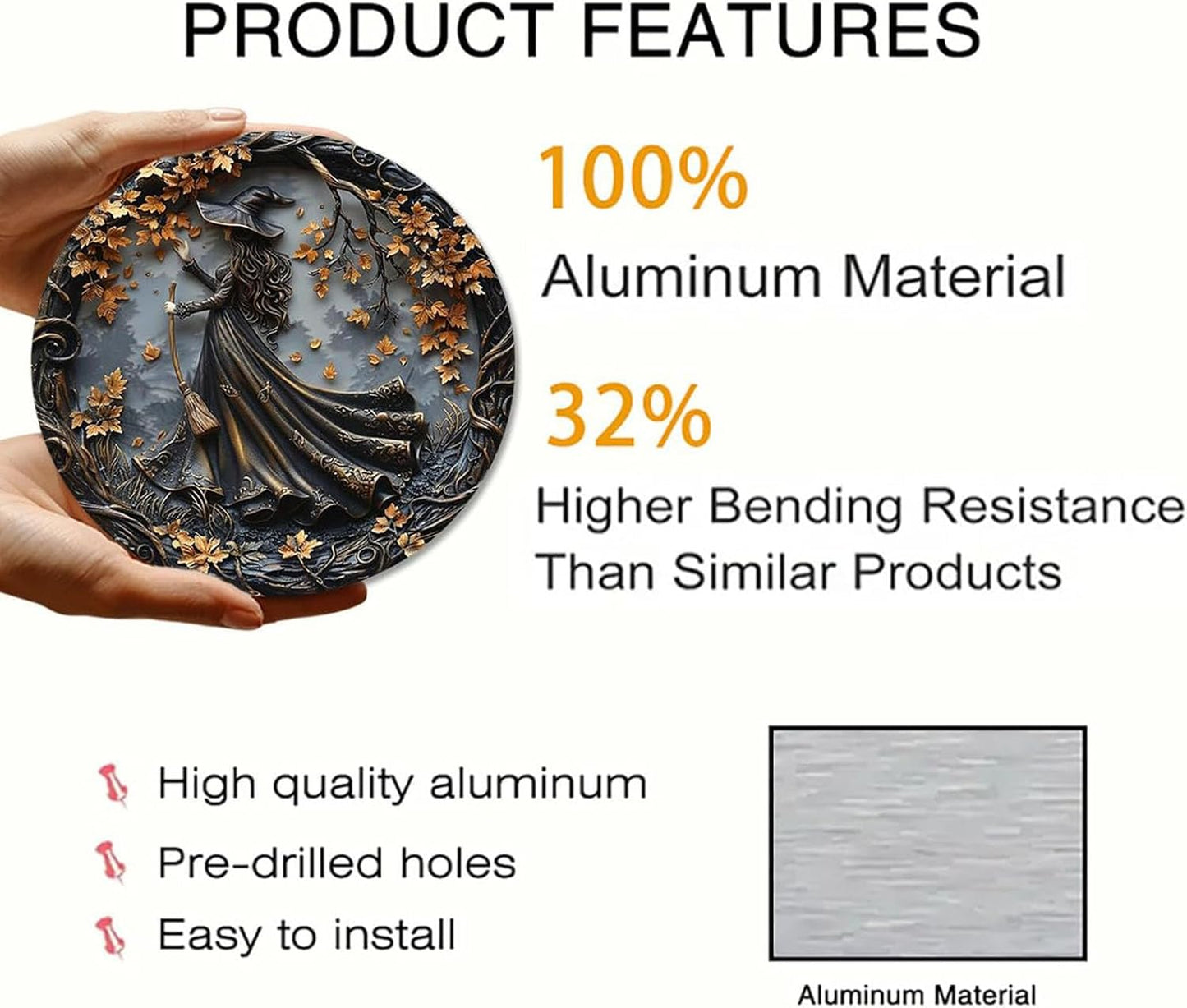 Fanyil/Olygee/Sherum/Shirem/Pubyfun/Glosrity/Libilin/Graddi/Solymody/Gowebs/Goredny/Vianys Witching Hour, Door Way Hanging Decor Halloween, 2D Wooden Round Witches Sign (B+C, ‎7.87")