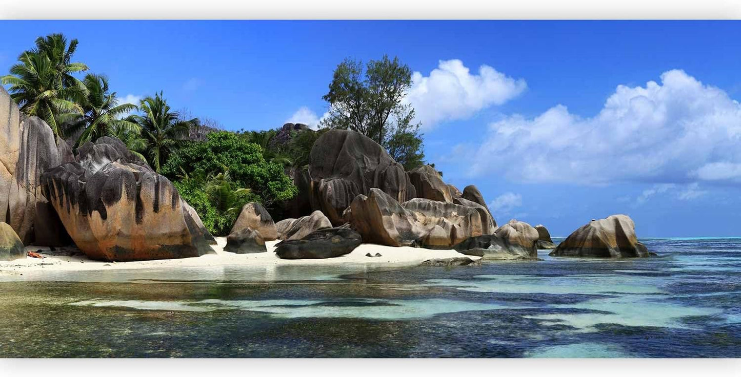 artgeist Wall Mural Peel and Stick Tropical Island 212x98 in - XXL Self-Adhesive Corner Wallpaper Removable Large Sticker Foil Angle Wallpaper Wall Decor Print Picture Nature Palm Tree c-A-0058-a-c