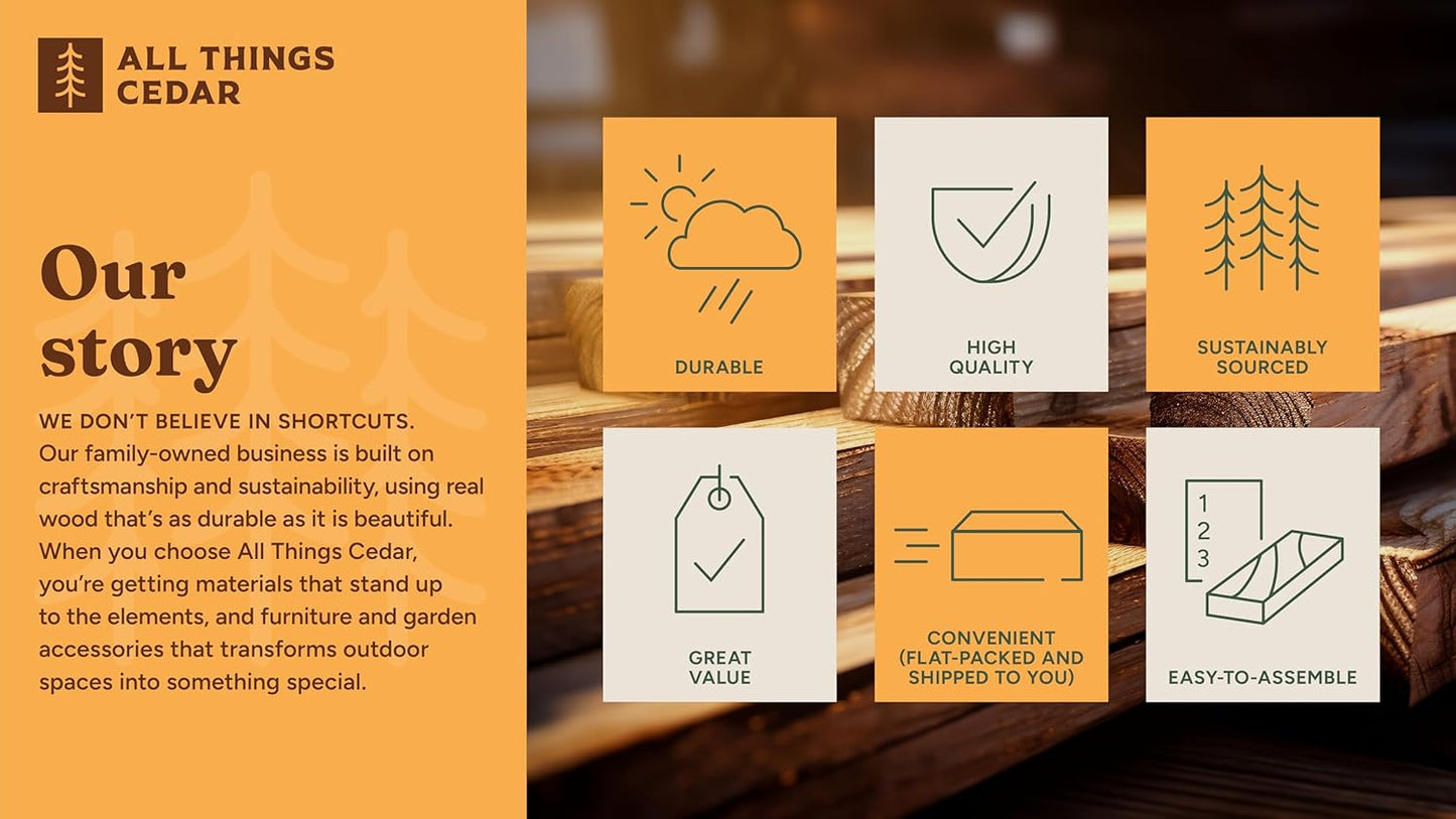 All Things Cedar GA87 Garden Arbor | Handcrafted Wooden Trellis for Climbing Plants Outdoor | Cedar Wedding Arches for Ceremony | Easy Assembly, Weather Resistant 60x25x86