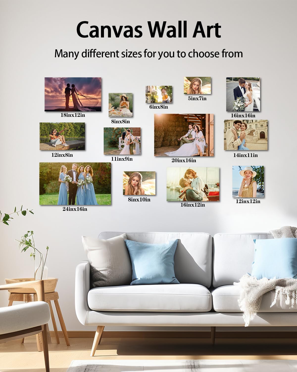 AbcCustomize Canvas Prints with Your Photos，Custom Canvas Wall Art for Bedroom, Living Room, Farmhouse Decor，Personalized Gifts Canvas Prints for Family，Friend，Lover，Pet