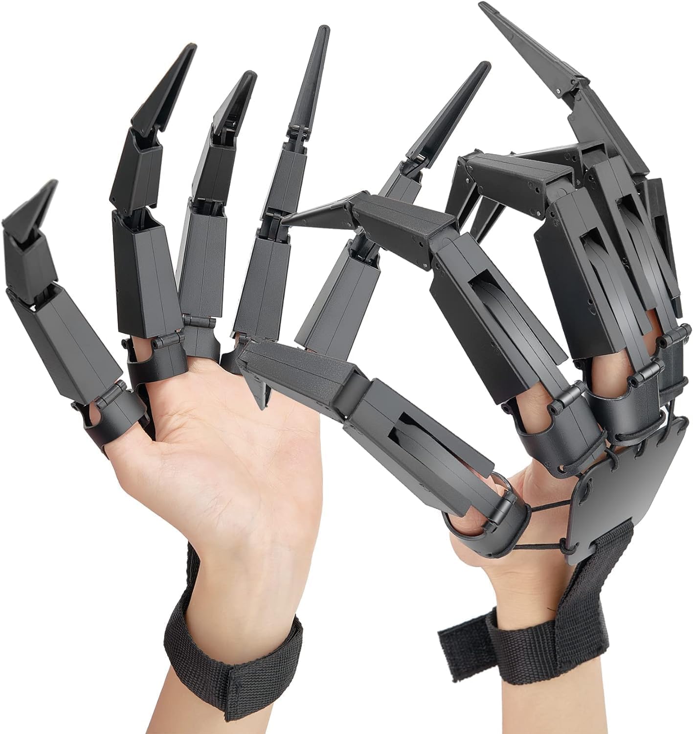 Finger Extension Toys,Scary Skeleton Hand Gloove Witch Ghost Toys Halloween Party Decoration Accessory for Men Women(A Pair-Black) 2025