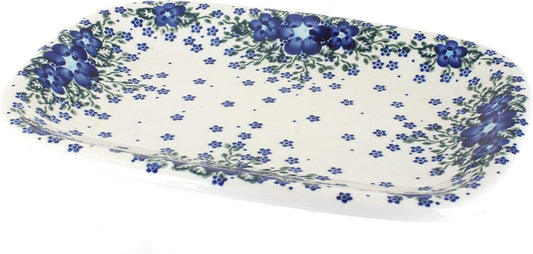 Blue Rose Polish Pottery Melanie Medium Rectangular Serving Platter