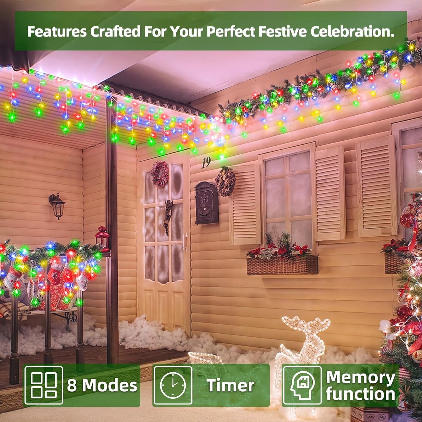 1620 LED Christmas Lights with 360 Drops,164ft 8 Modes Fairy Hanging String Lights with Time Waterproof, Plug-in Hanging String Lights for Holiday Wedding Party Christmas Decor (Multicolor)