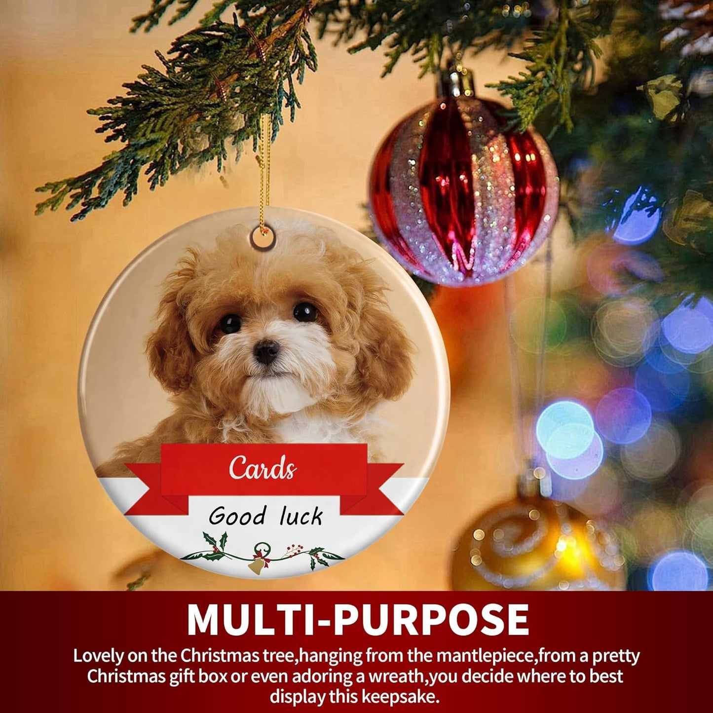Personalized Christmas Ornaments, Custom Photo & Text 2025 Christmas Tree Ornament, Ideal for Xmas Decorations, Baby Showers, Weddings, Birthdays, Gifts for Mom, Dad, Kids, Pets, Friends