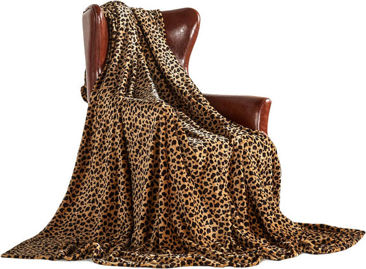 MERRYLIFE Leopard Throw Blanket Decorative Fleece Throw | Ultra-Plush Colorful Oversized | Couch Blanket Travel Lap | (50" 60", Cheetah)