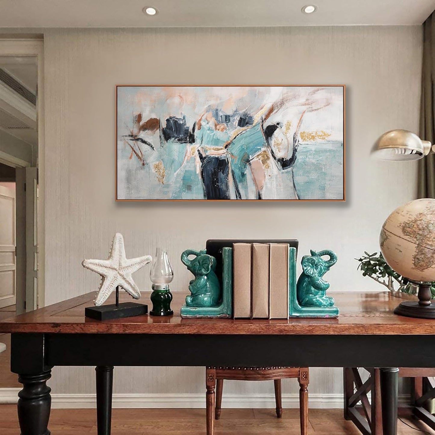 Dimpaga Abstract Wall Art Framed Ready To Hang Home Decor Artwork Wall Art Colorful Fantasy Graffiti Prints Canvas Painting For Living Room Bedroom Office Apartment Decoration 24"X48"