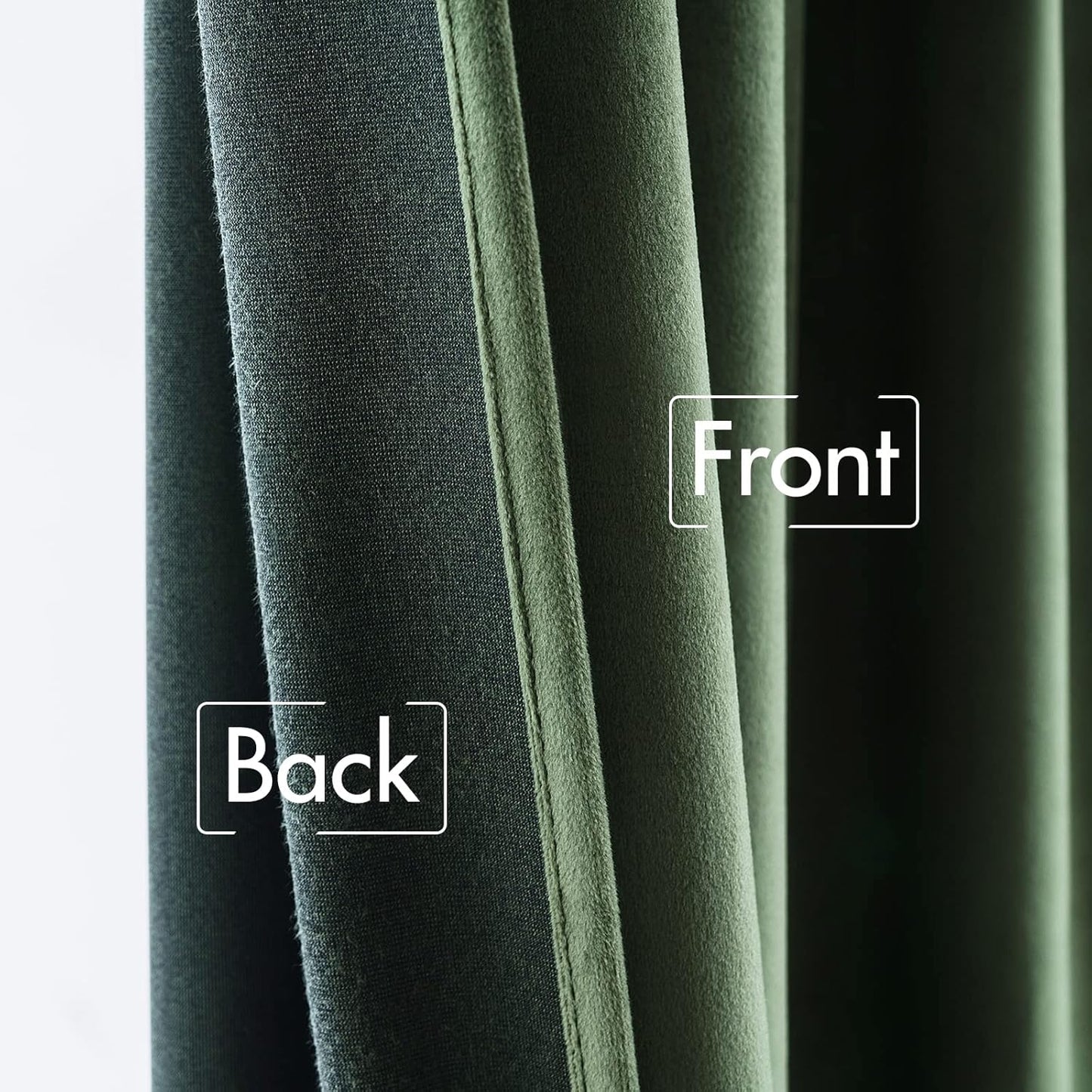 MIULEE Olive Green Velvet Curtains 96 inches 2 Panels - Pinch Pleated Luxury Room Darkening Blackout Window Drapes for Bedroom Living Room Thermal Insulated Super Soft, Back Tab Rod Pocket