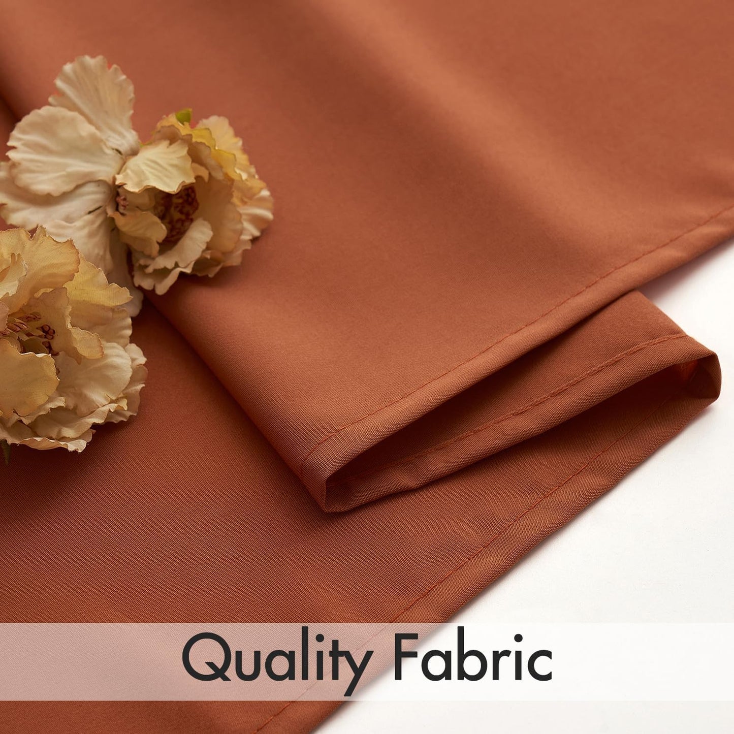 MIULEE Terracotta Privacy Sheer Curtains That Let Light in 90 Inches Long Non-See-Through Semi Sheer Curtain Light Filtering Window Curtains Drapes for Living Room Bedroom 2 Panels Set 42 X 90