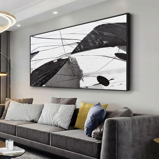 Abstract Canvas Art Home Wall Decor Black and White Abstract Wall Art Framed Artwork Modern Home Wall Decor for Living Room Bedroom Office 20"x40"