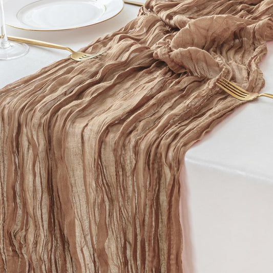 Sioloc Nude Cheesecloth Table Runner Fall Autumn Decor for Home 10ft Table Cloth for Tea Wedding Birthday Party Baby Bridal Shower Halloween Thanksgiving